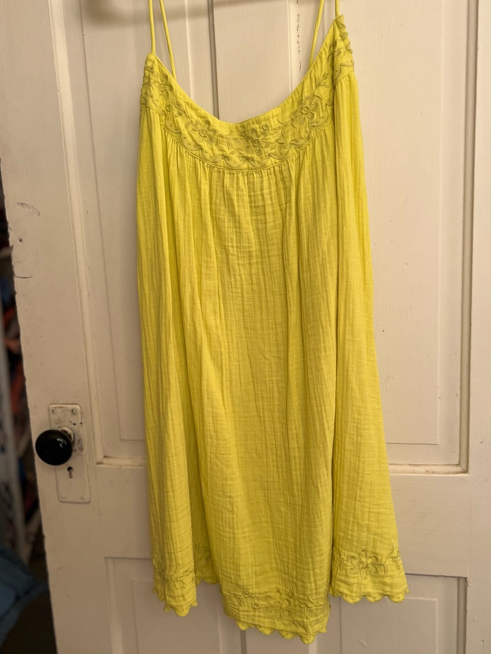 Gap Bright Yellow (neon) Spaghetti-Strap Mini Dress
